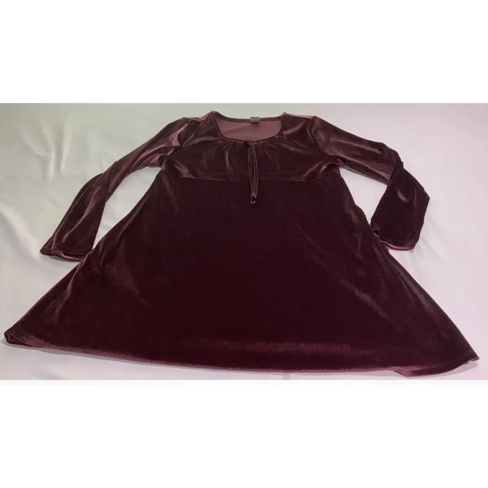 Old Navy Velvet Midi Dress Girls Large Plus Purple Long Sleeve Recital Holidays